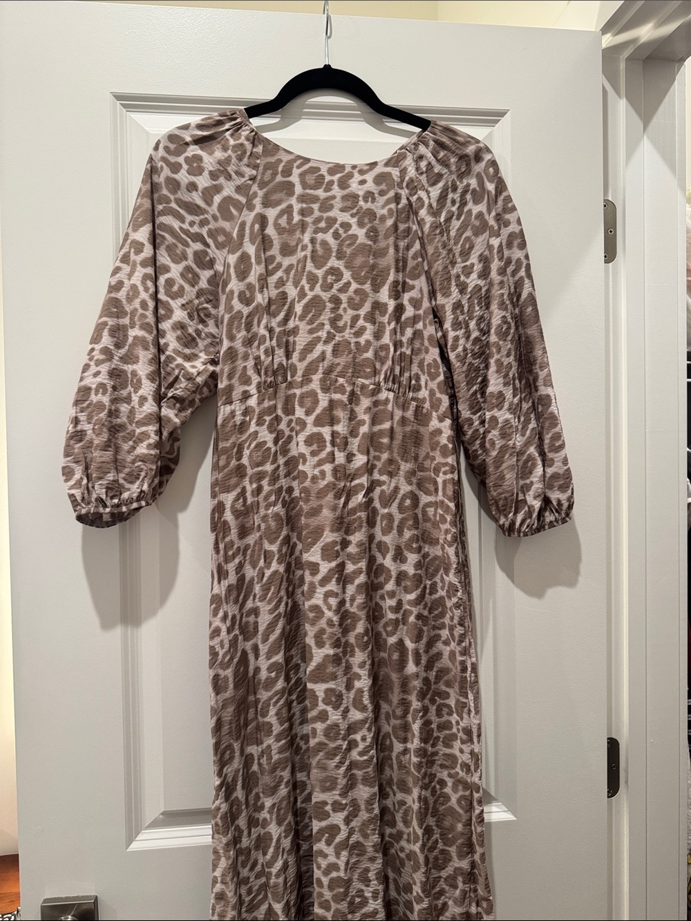 Primark Taupe Leopard-Print Long Sleeve Maxi Dress